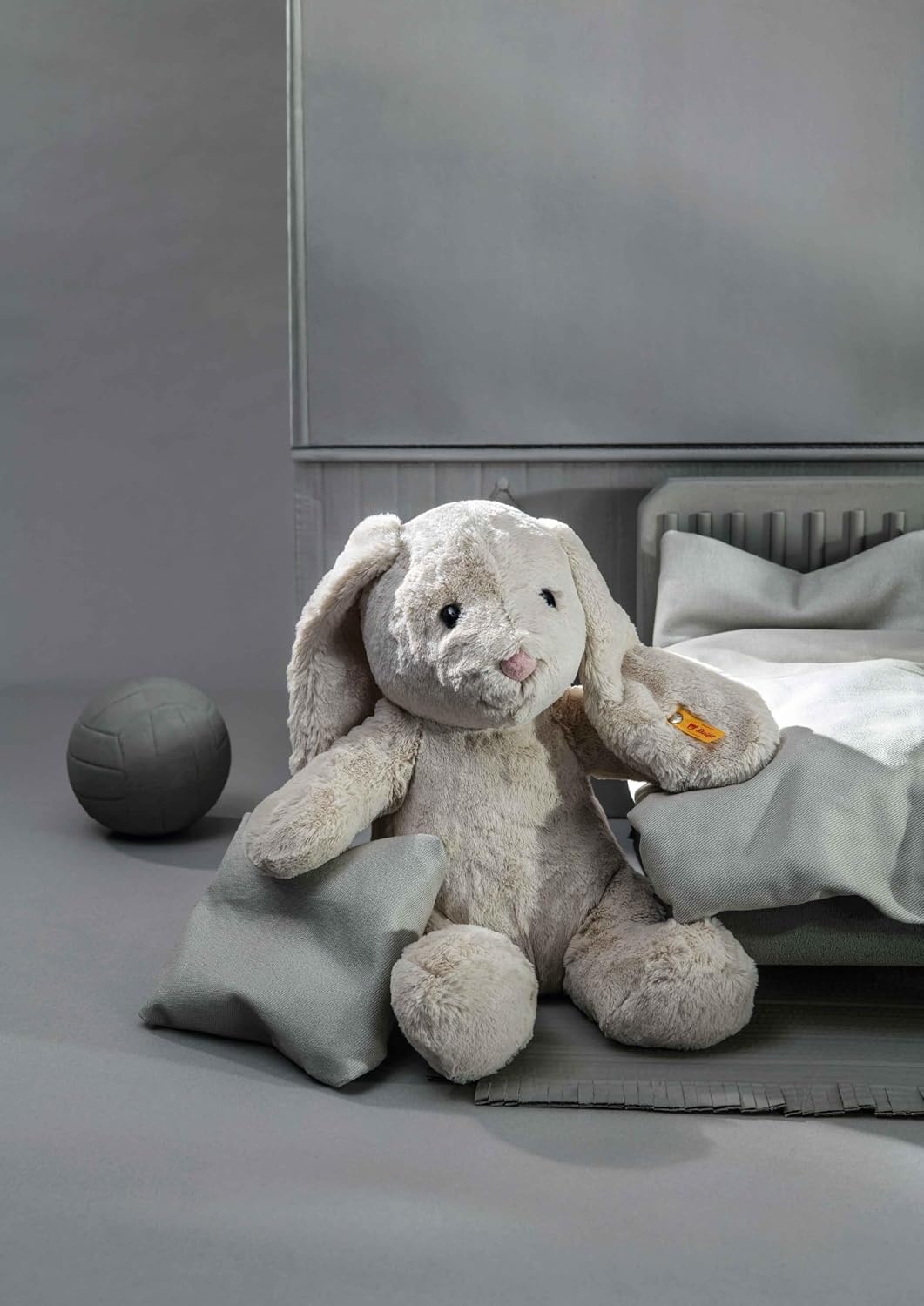 Steiff Hoppie Rabbit: Premium 15″ Stuffed Animal Toy, Soft Cuddly Friends for Girls, Boys & Kids (Light Grey)(11″) - view 2