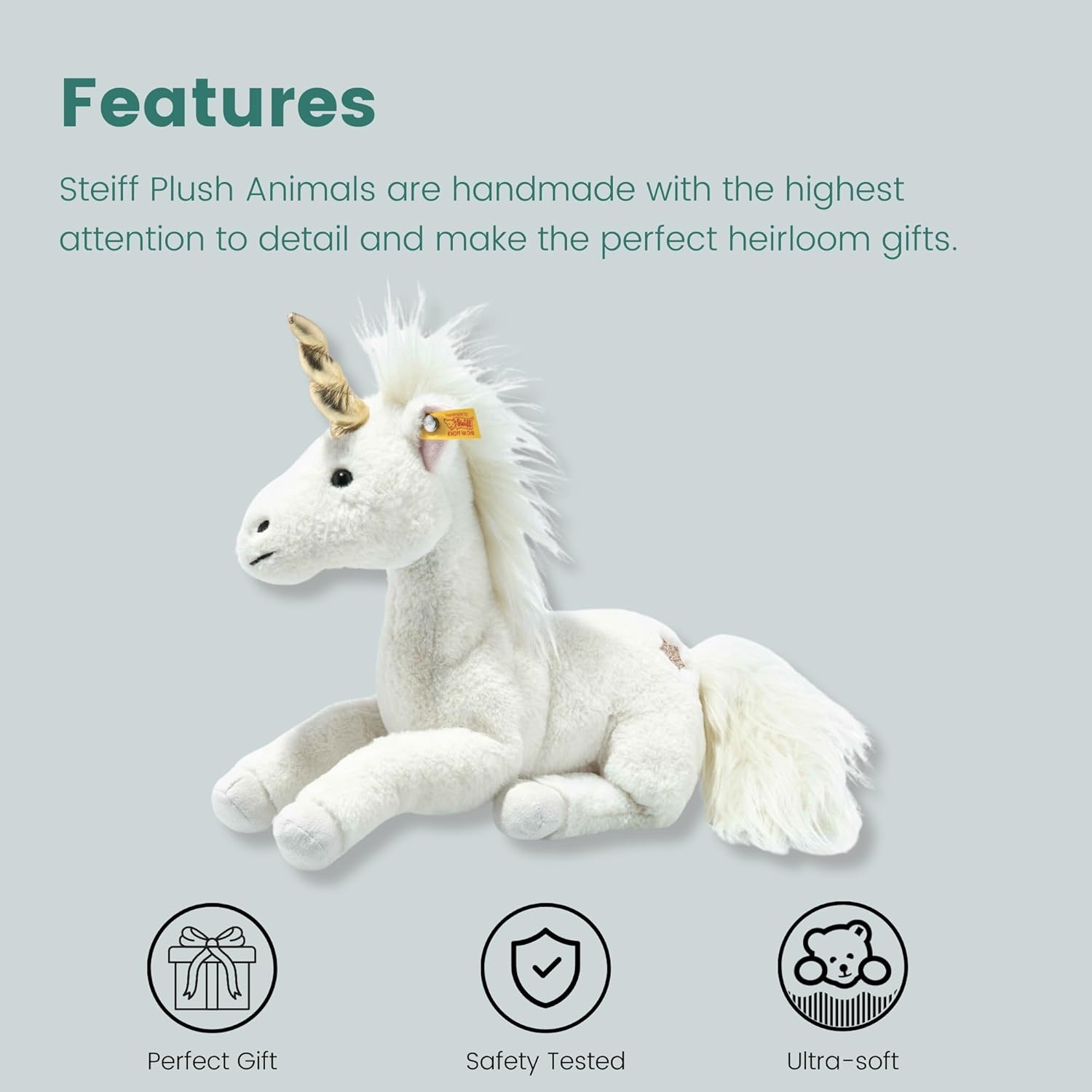 Steiff Handcrafted Since 1880 Premium Plush Dangling Stuffed Animal – 11″ Unica Unicorn(Single) - view 5