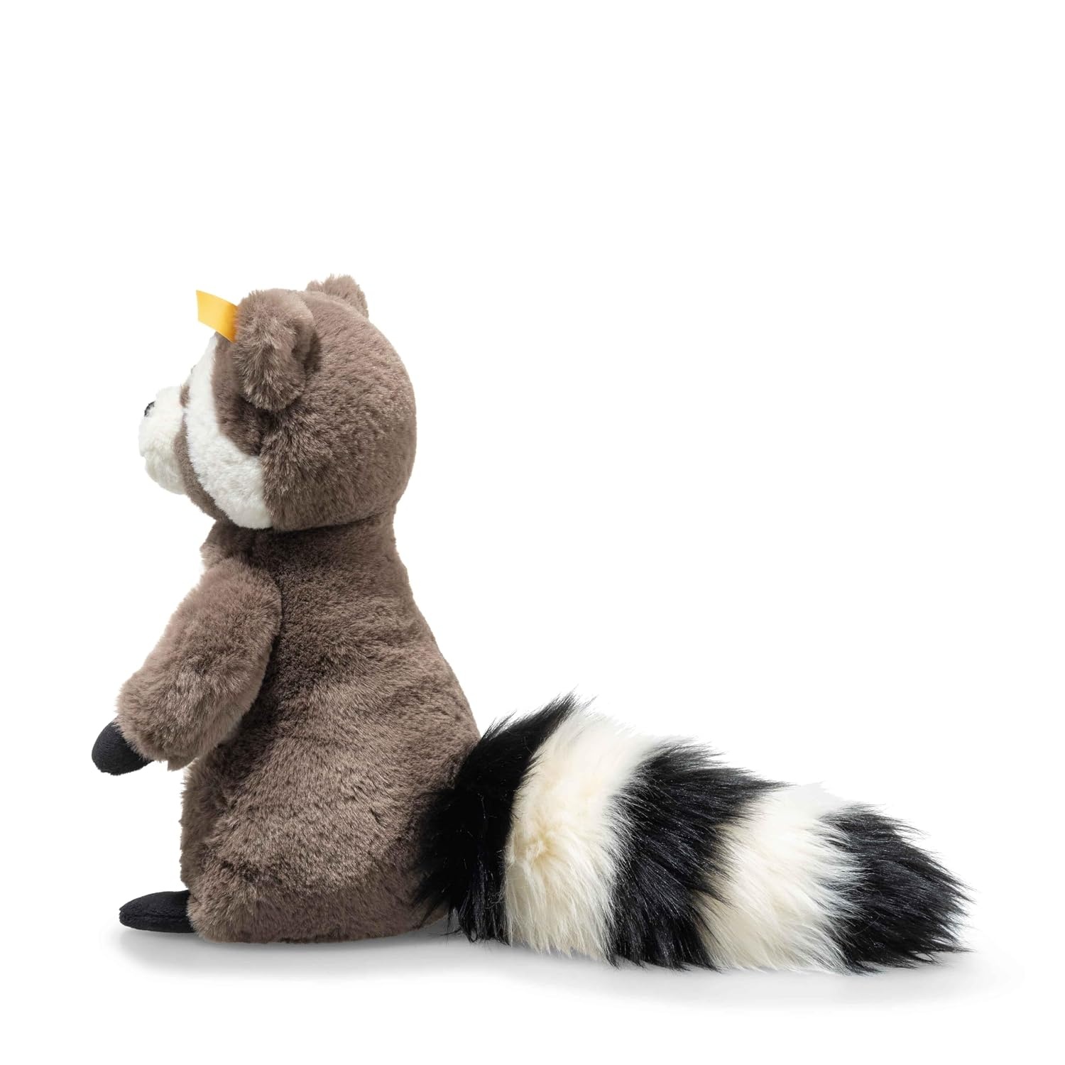 Steiff Pedro Raccoon – Soft & Cuddly 10 Plush with Brown & White Fur – Weighted Stuffed Animal for Play & Snuggles
