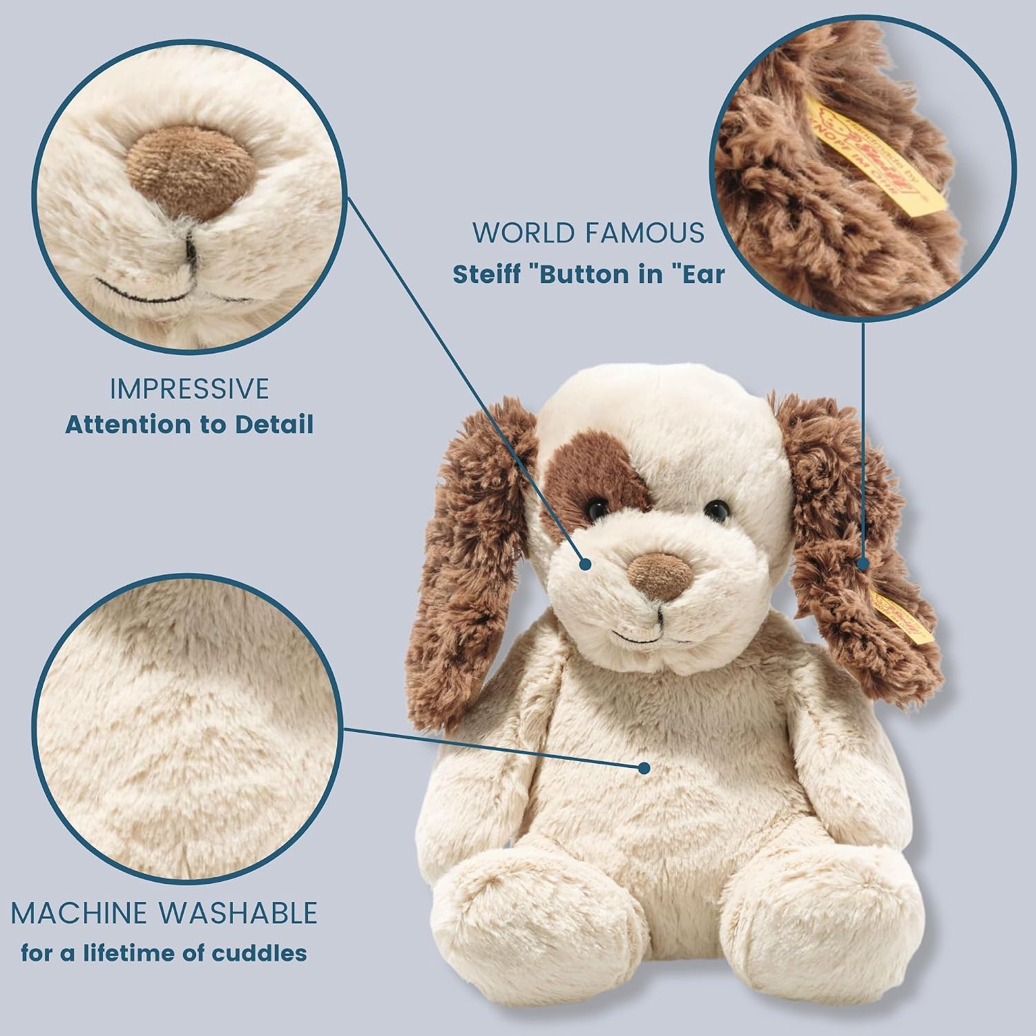 Steiff Peppi Dog Medium Cuddly Soft Plush Teddy Bear EAN 083594(11) - view 2