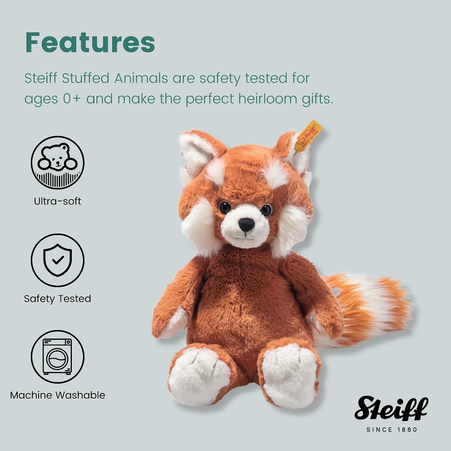 Soft Cuddly Friends Benji Red Panda, 11″ Plush Toy - view 2