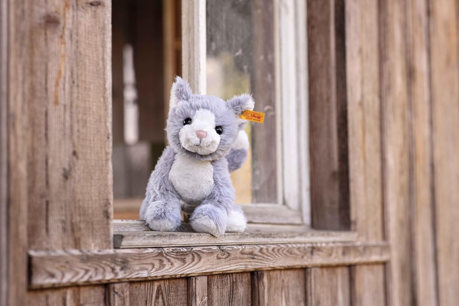 Steiff Cassie Cat Plush Stuffed Animal Toy Friend, Ice Blue, 10″ - view 2