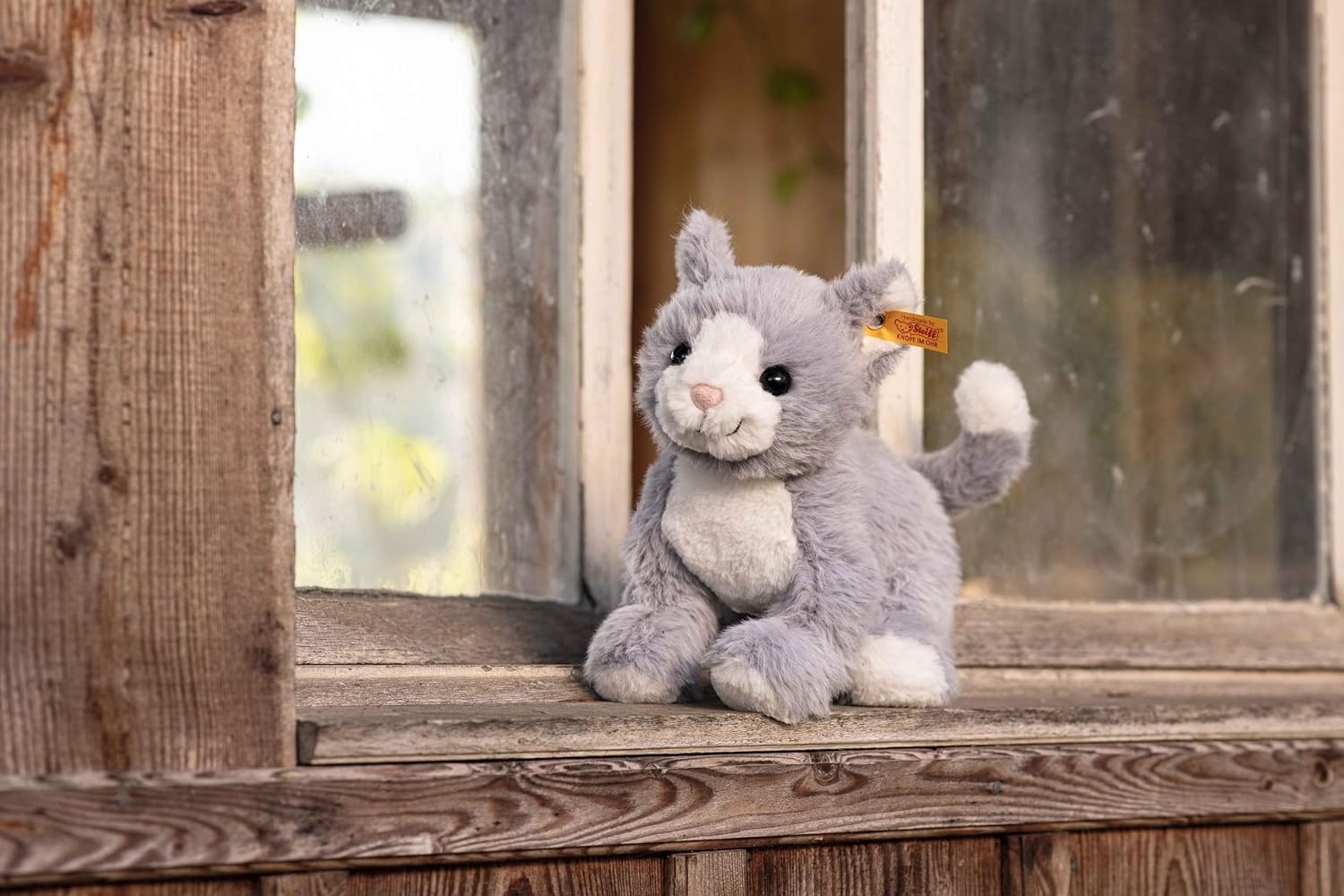 Steiff Cassie Cat Plush Stuffed Animal Toy Friend, Ice Blue, 10″ - view 3