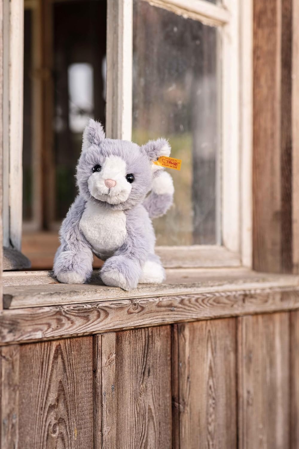 Steiff Cassie Cat Plush Stuffed Animal Toy Friend, Ice Blue, 10″ - view 4