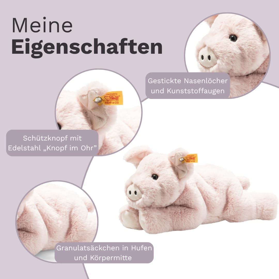 Steiff Piko Pig Plush Stuffed Animal Toy Friend, Pink, 11″ - view 2