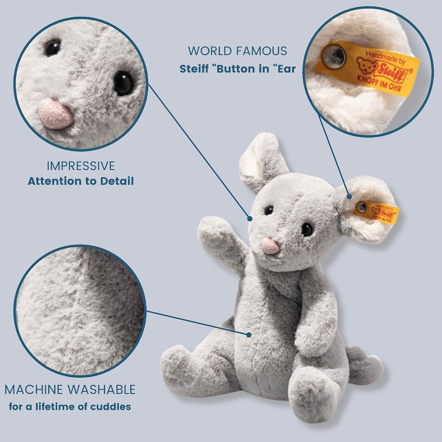 Soft Cuddly Friends Cheesy Mouse, 7″ Plush Toy - view 3