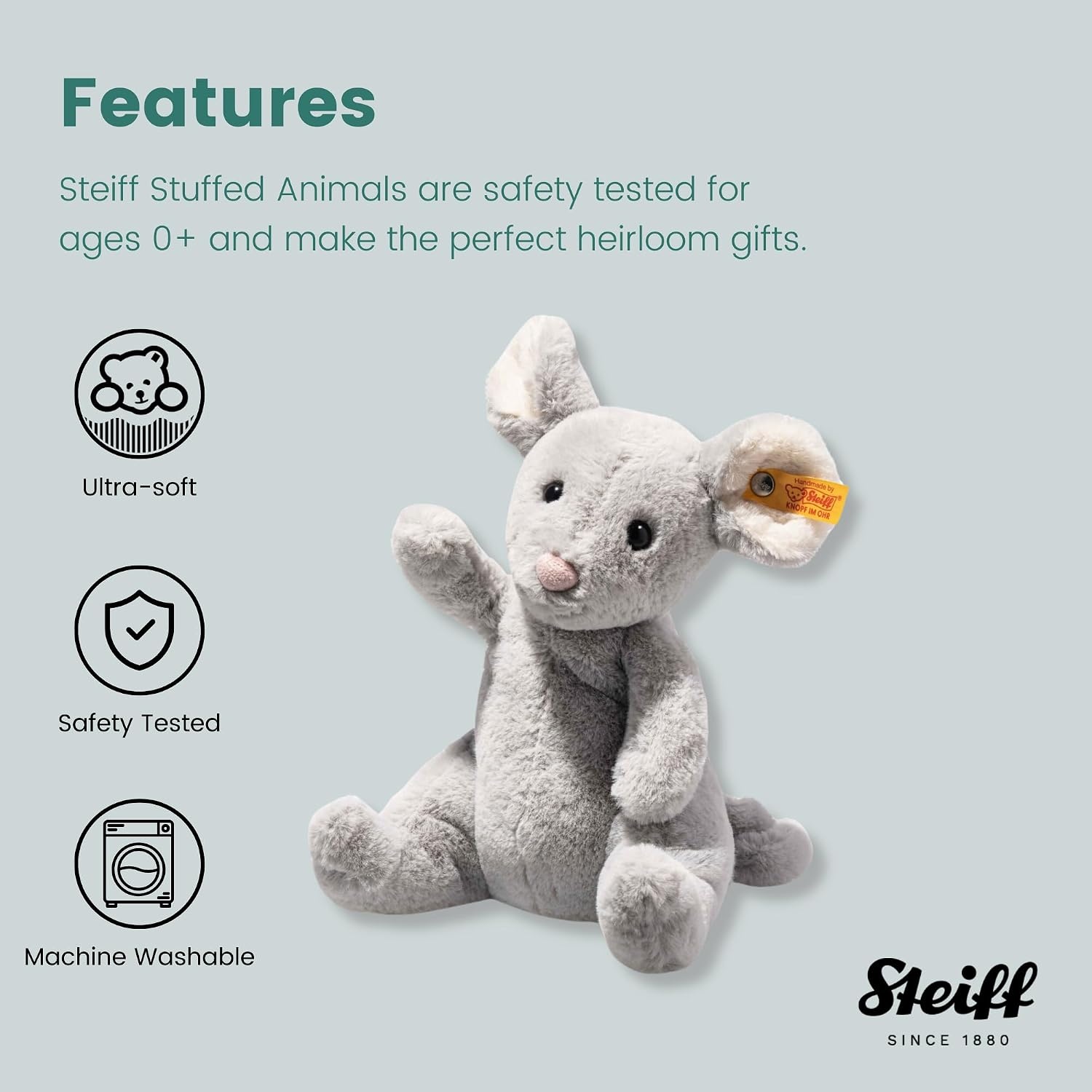 Soft Cuddly Friends Cheesy Mouse, 7″ Plush Toy - view 4