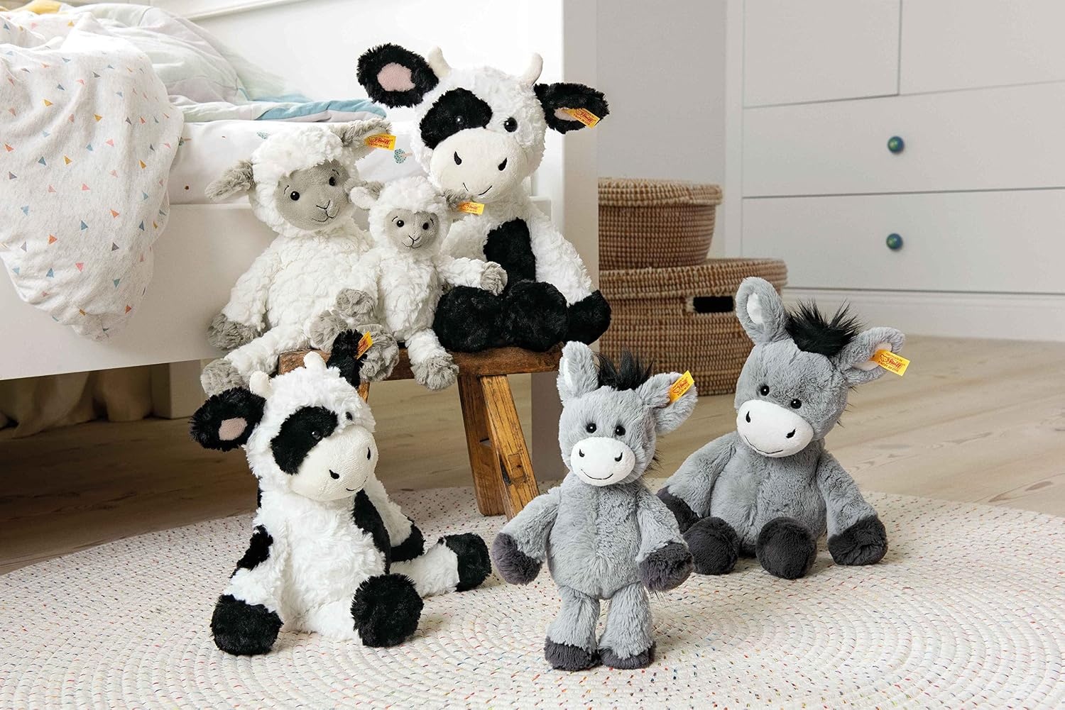 Steiff Handcrafted Since 1880 Premium Plush Classic Stuffed Farm Animal – 8″ Dinkie Donkey(12″ Dinkie Donkey)