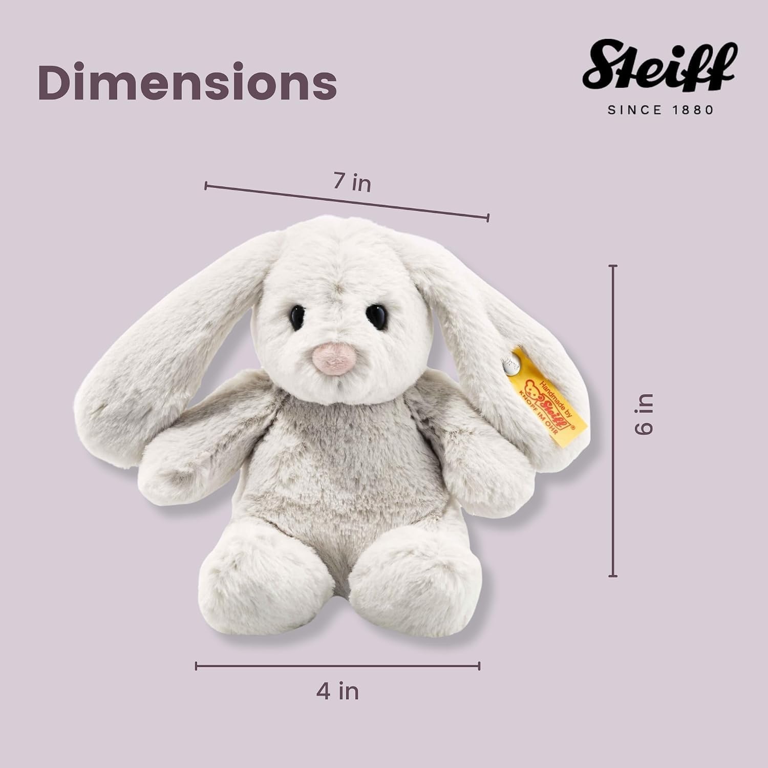 Steiff Handcrafted Since 1880 Premium Plush Stuffed Bunny Soft Toy – 8″ Hoppie Rabbit(Hoppie Rabbit) - view 2