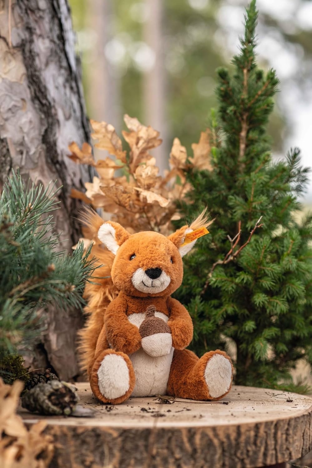 Steiff Phil Plush Squirrel, Premium Stuffed Animal Squirrel for Kids (Brown, 8″)
