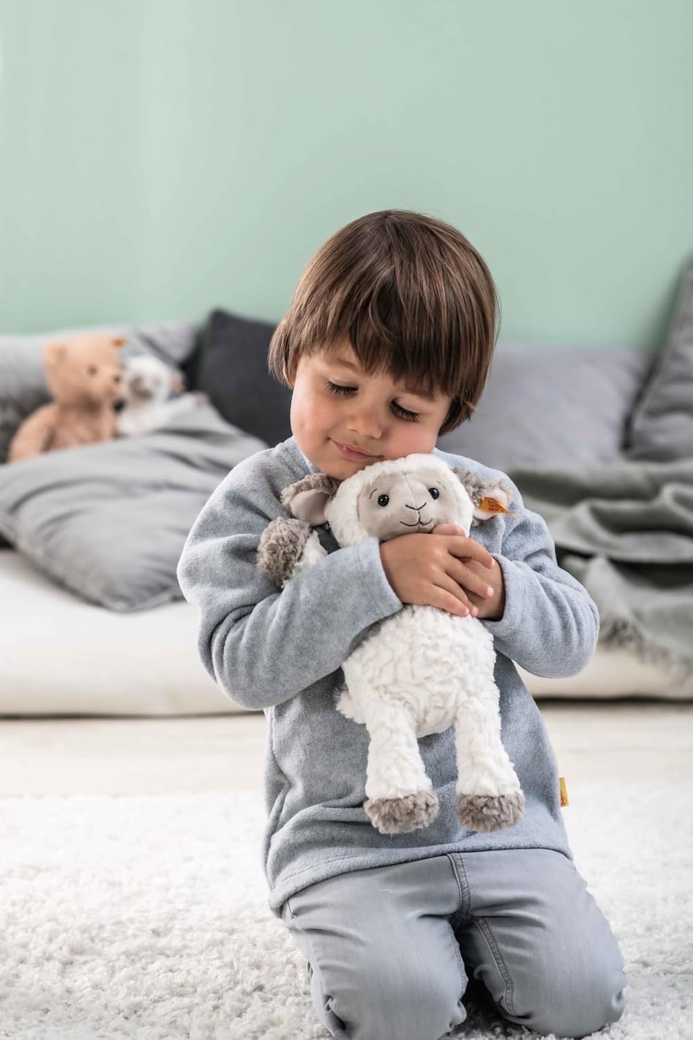 Steiff Lita Lamb Plush Stuffed Animal Toy Friend, White, 12″(12″)