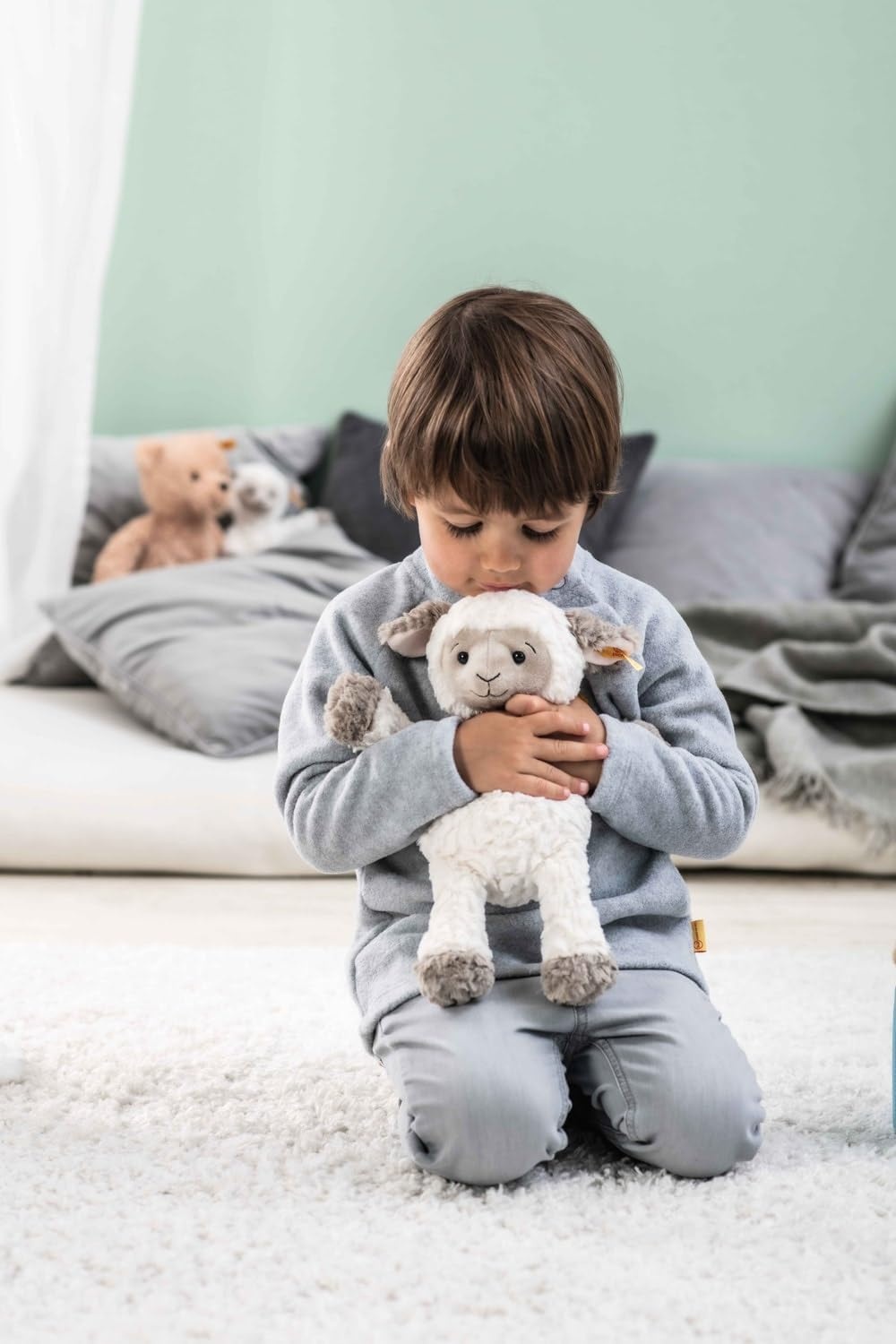 Steiff Lita Lamb Plush Stuffed Animal Toy Friend, White, 12″(12″) - view 2