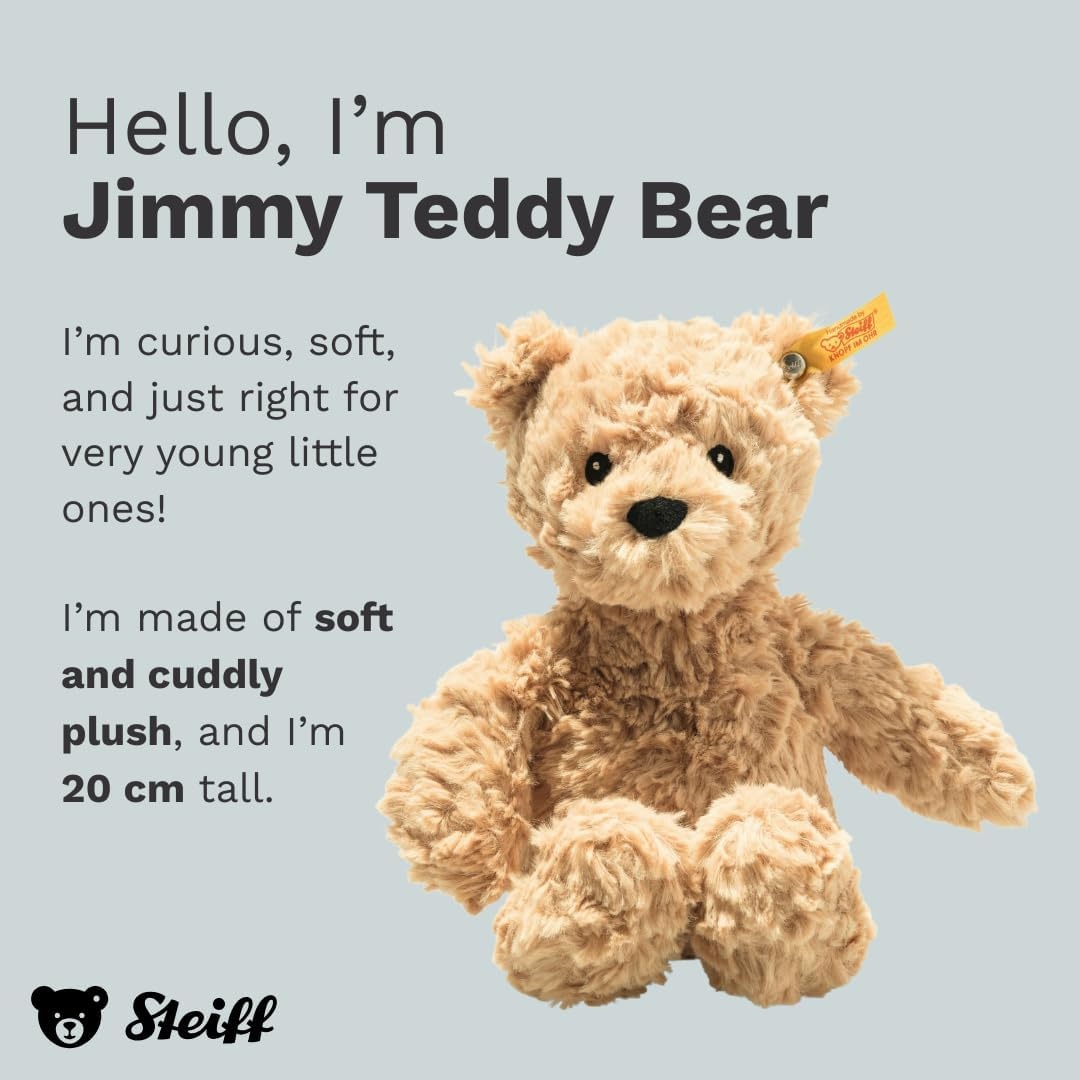 Steiff The Original Teddy Bear – Soft Cuddly Friends Premium Plush Stuffed Animal Classic Jimmy, Christmas, 12″ Tall(8 inches)