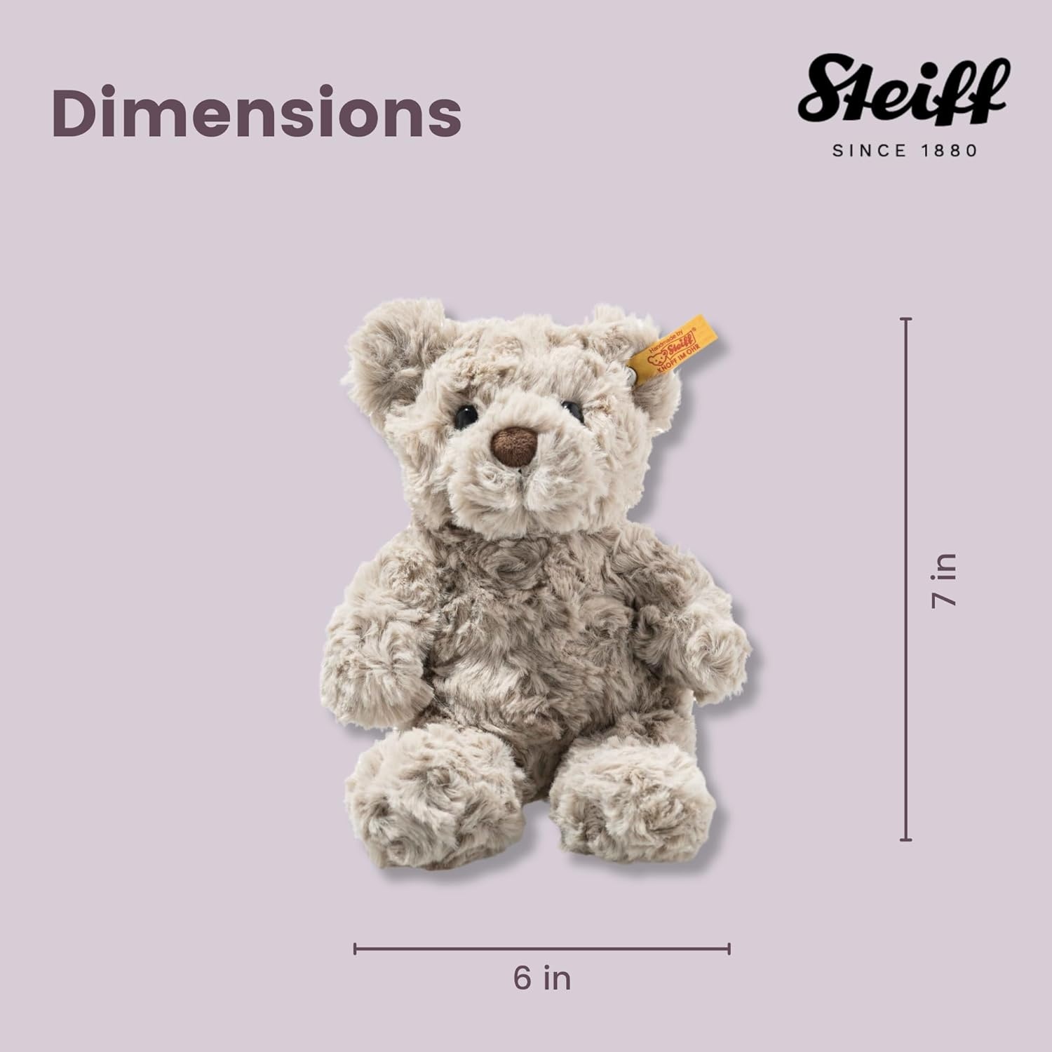 Steiff Honey Teddy Bear – Soft Cuddly Friends, Premium Plush Stuffed Animal Toy for Kids (Tan, 15″)(8 in) - view 2