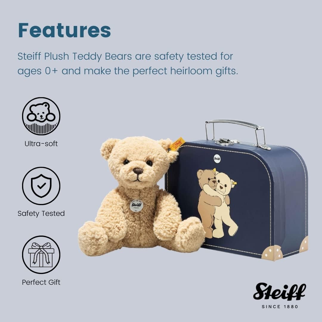 Steiff Ben Teddy Bear in Suitcase, Beige, Premium Stuffed Animal Plush – 2022 Amazon Exclusive, Small - view 2