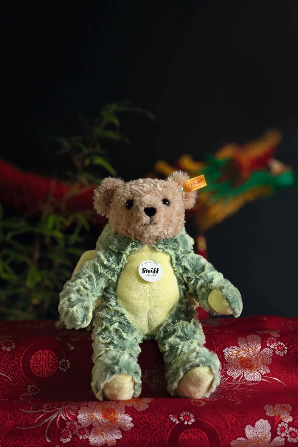 Steiff Teddy Bear with Dragon Hoodie Costume, Chinese Zodiac Signs, Teddy Stuffed Animal, Plush Bear Cuddly Toy, Machine Washable, 11″ - view 4