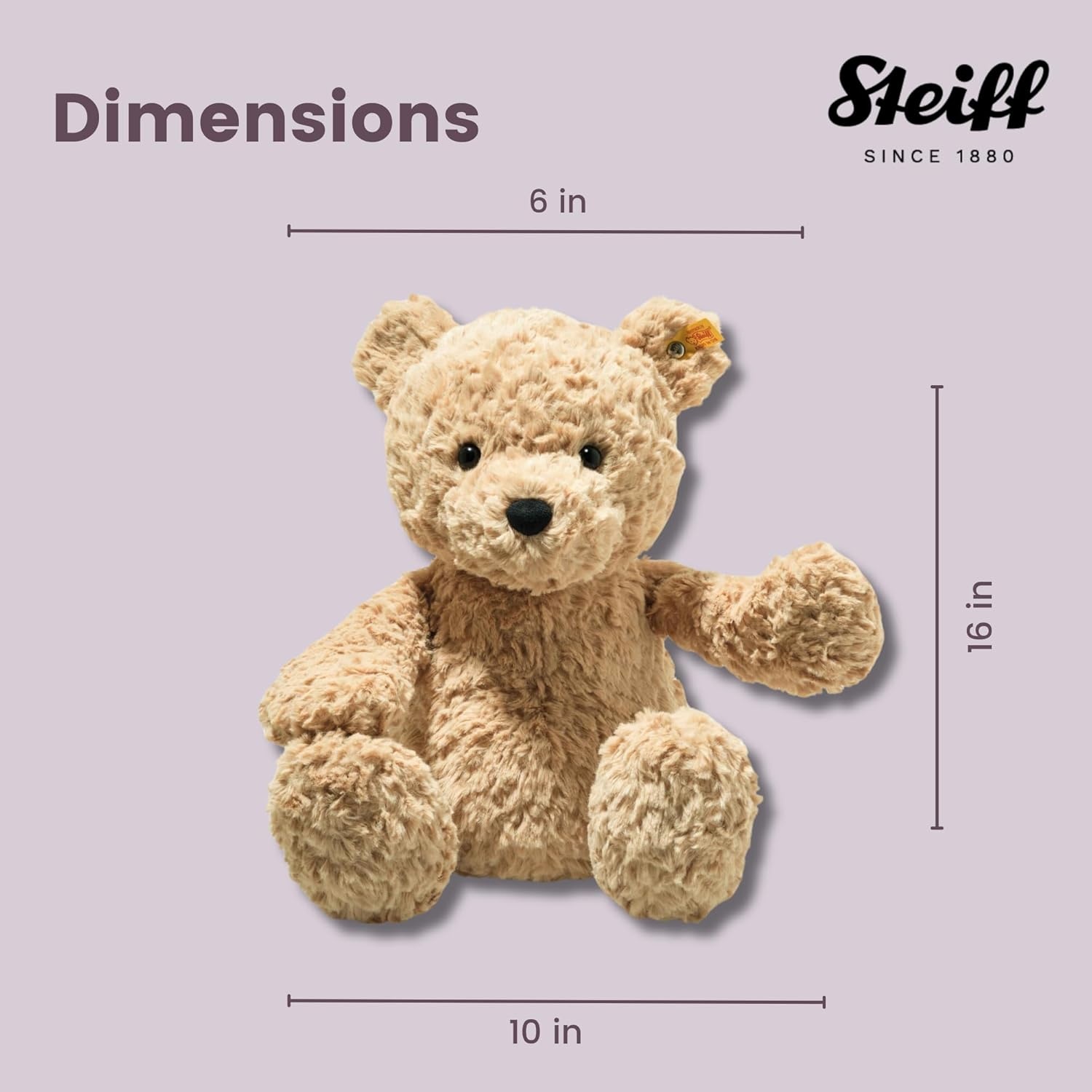 Steiff The Original Teddy Bear – Soft Cuddly Friends Premium Plush Stuffed Animal Classic Jimmy, Christmas, 12″ Tall(15.75 inches) - view 4
