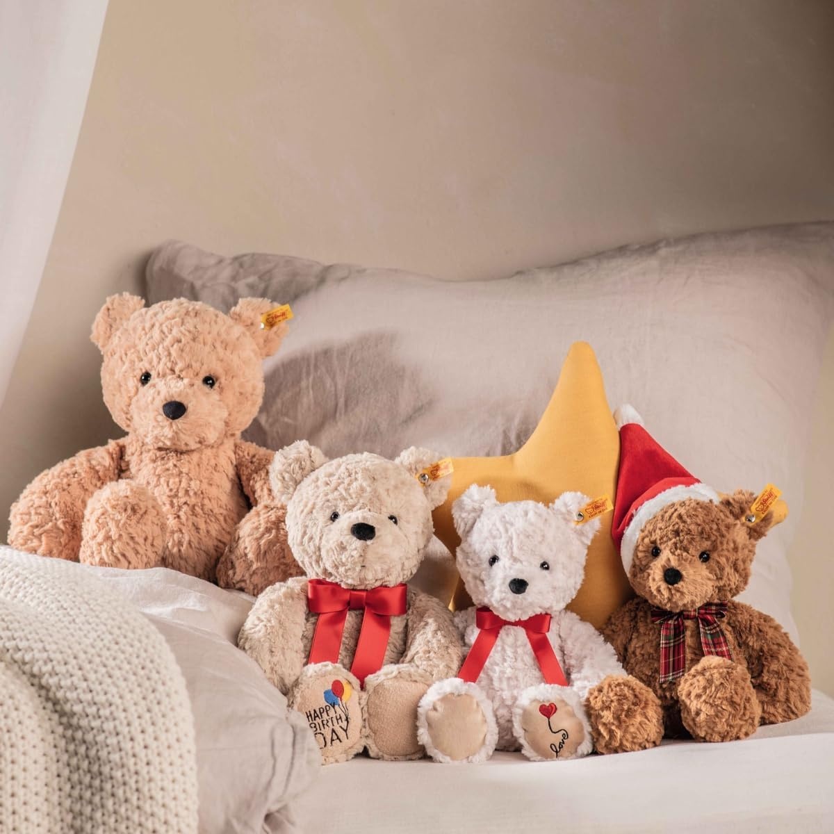 Steiff The Original Teddy Bear – Soft Cuddly Friends Premium Plush Stuffed Animal Classic Jimmy, Christmas, 12″ Tall(12″) - view 3