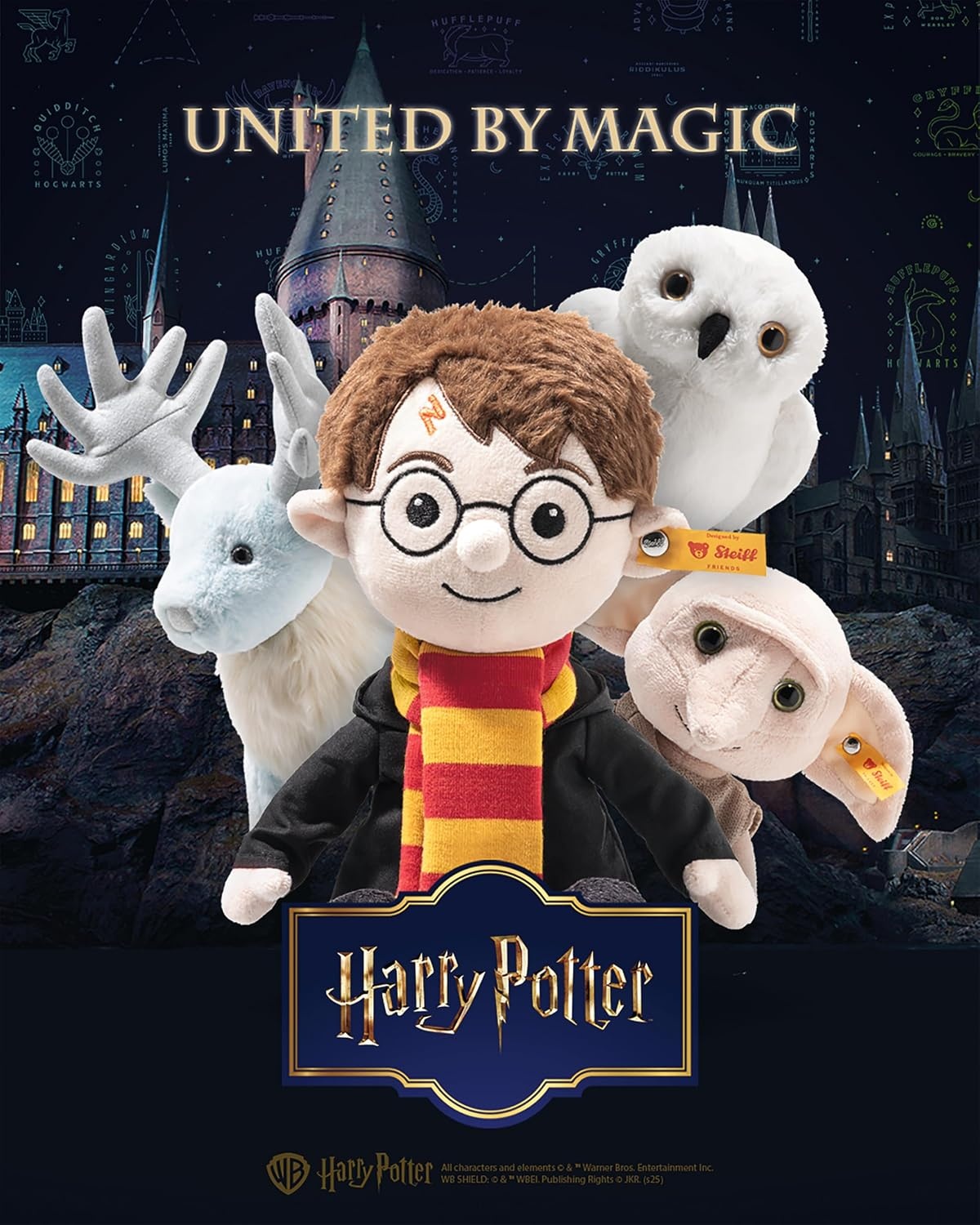 Steiff Handcrafted Since 1880 Premium Plush Officially Licensed Harry Potter Stuffed Toy – 8″ Hedwig Owl(Patronus Stag) - view 8
