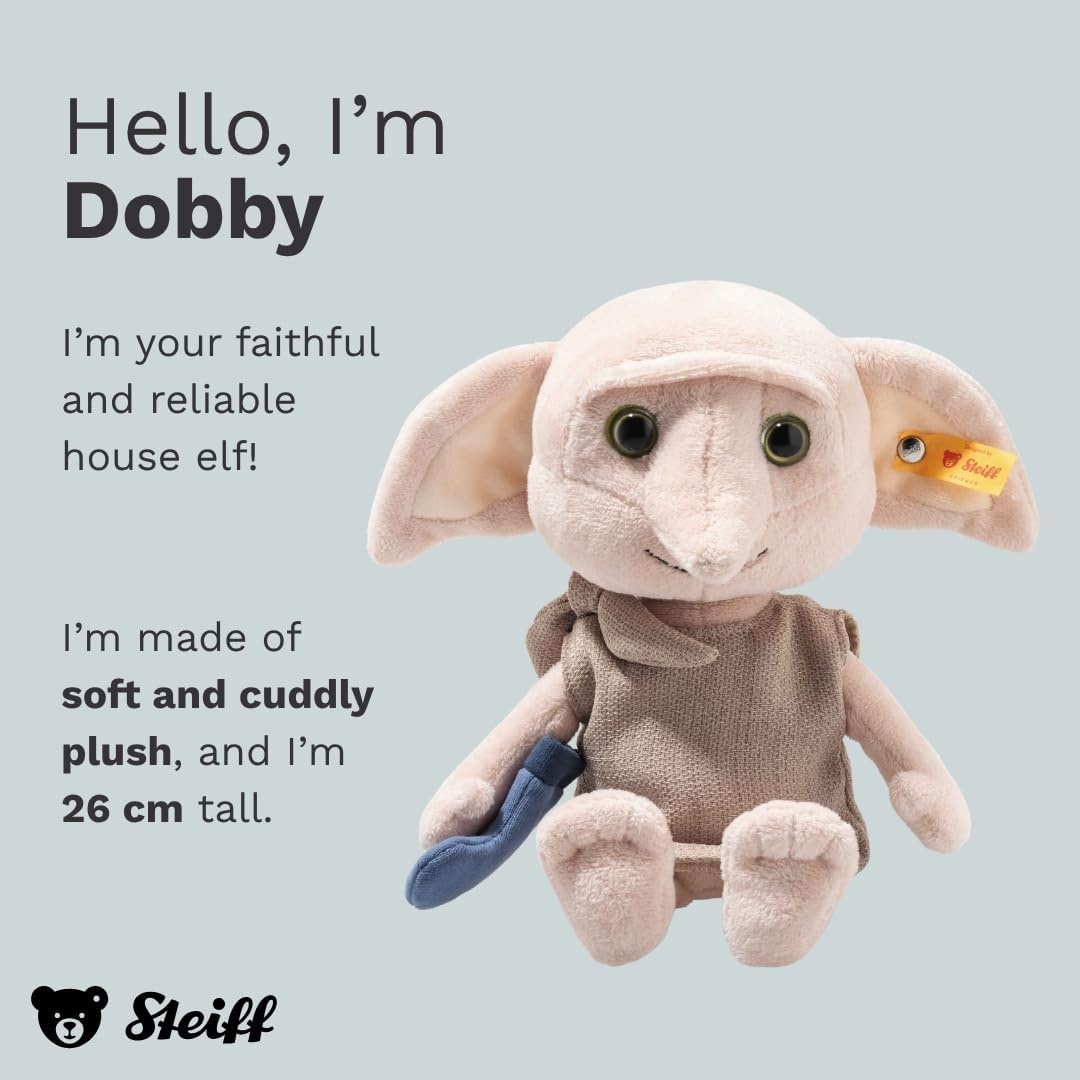 Steiff Handcrafted Since 1880 Premium Plush Officially Licensed Harry Potter Stuffed Toy – 8″ Hedwig Owl(Dobby)