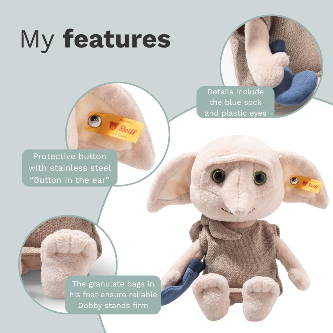 Steiff Handcrafted Since 1880 Premium Plush Officially Licensed Harry Potter Stuffed Toy – 8″ Hedwig Owl(Dobby) - view 2