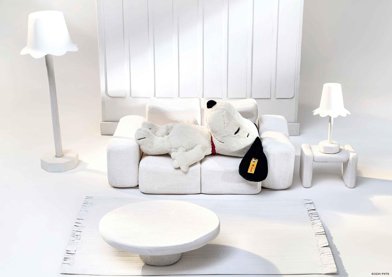 Steiff Peanuts Snoopy Plush Stuffed Animal Toy Friend, Black & White, 12″ - view 2