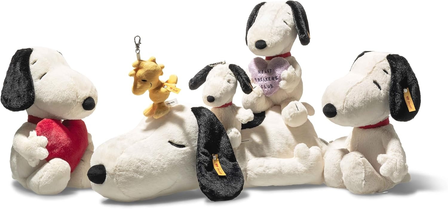 Steiff Peanuts Snoopy Plush Stuffed Animal Toy Friend, Black & White, 12″ - view 3