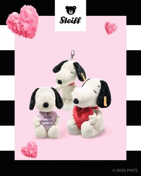 Steiff Snoopy Officially Licensed Love – Soft Plush Dog Toy Stuffed Animal Holding Red Heart Premium Peanuts Collectible, Snoopy, 12 - view 5
