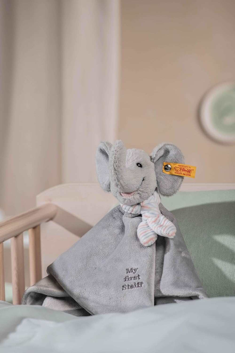 Steiff Handcrafted Since 1880 Premium Plush My First Steiff Lovey Security Blanket – 10″ Ellie Elephant - view 2
