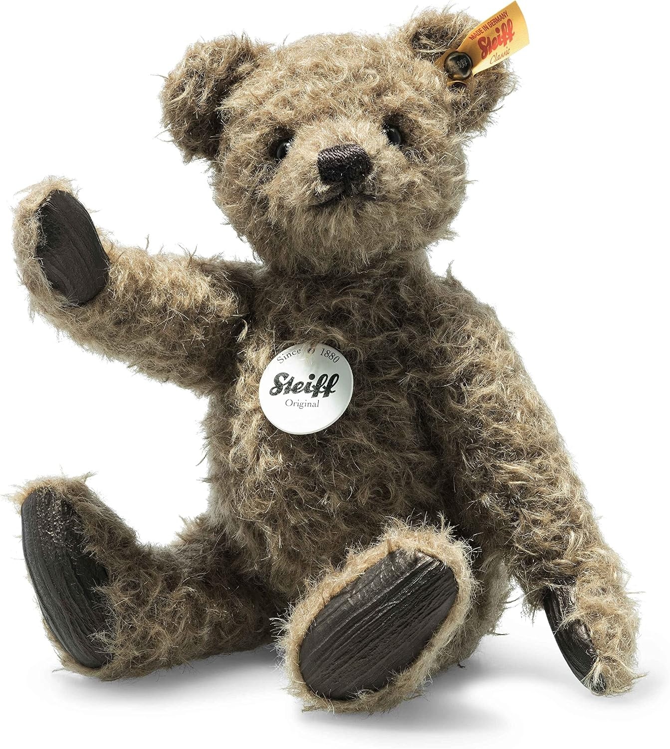 Steiff Howie Teddy Bear, Made from Soft Mohair, Premium Collectible Plush, Caramel Brown, Small - view 2