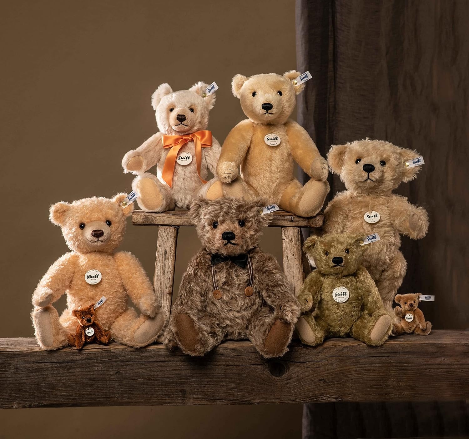 Steiff Frederic Teddy Bear, Caramel Tipped, Made from Soft Mohair, Premium Collectible Plush, Small